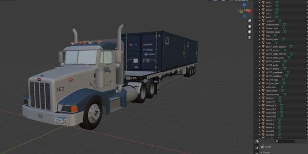 Peterbilt 377 container truck