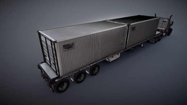 Peterbilt 377 container truck