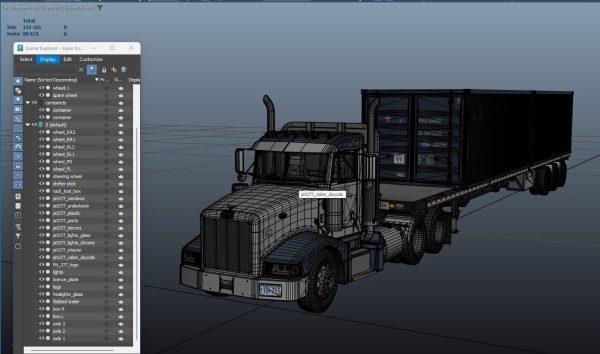 Peterbilt 377 container truck