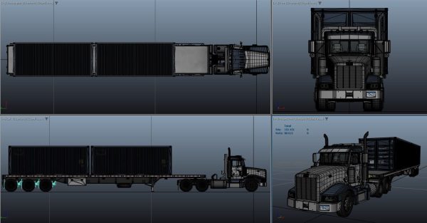 Peterbilt 377 container truck