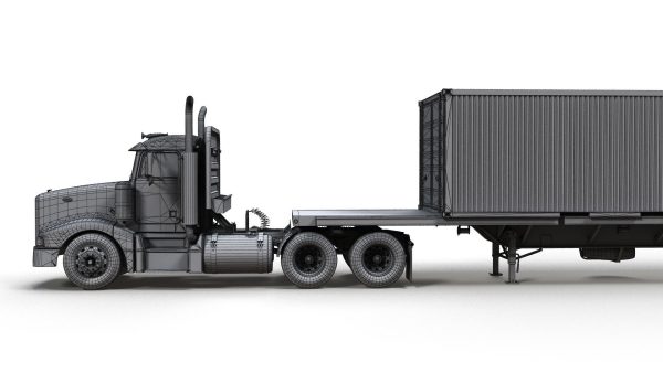 Peterbilt 377 container truck