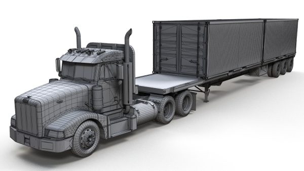 Peterbilt 377 container truck