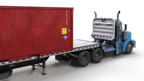 Peterbilt 377 container truck