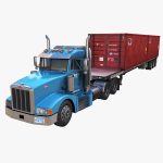 Peterbilt 377 container truck