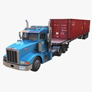 Peterbilt 377 container truck