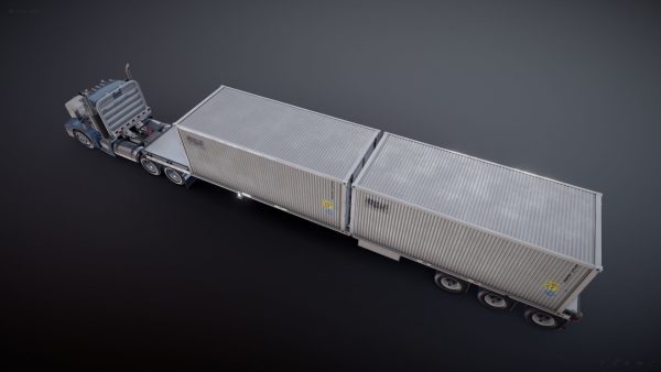 Peterbilt 377 container truck