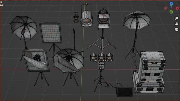 Photo Studio Accessories 3D Model Pack