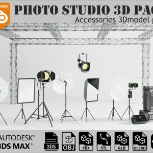 Photo Studio Accessories 3D Model Pack