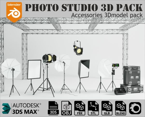 Photo Studio Accessories 3D Model Pack