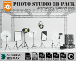 Photo Studio Accessories 3D Model Pack