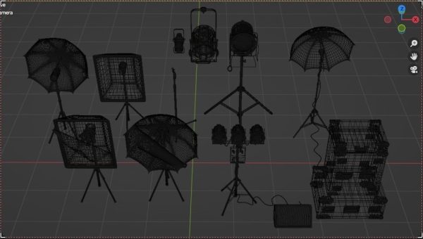 Photo Studio Accessories 3D Model Pack