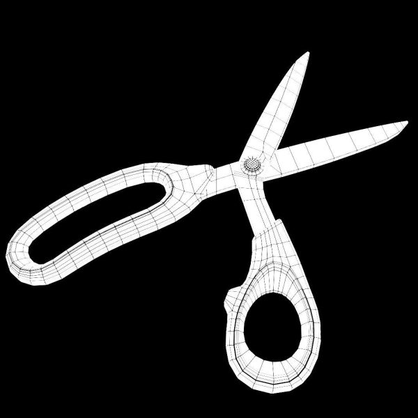 Photoreal Scissors High and Low Poly