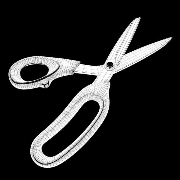 Photoreal Scissors High and Low Poly
