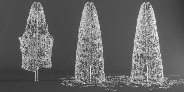 Photorealistic water spray fountain