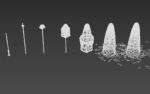 Photorealistic water spray fountain
