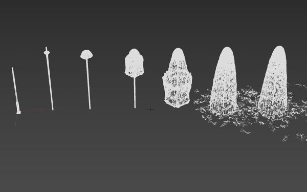 Photorealistic water spray fountain