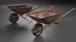 pickaxe shovel wheelbarrow