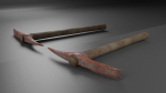pickaxe shovel wheelbarrow