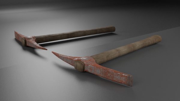 pickaxe shovel wheelbarrow