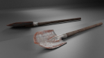 pickaxe shovel wheelbarrow