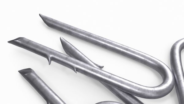 Pile of U-type Flat Head Nails Double Barbed