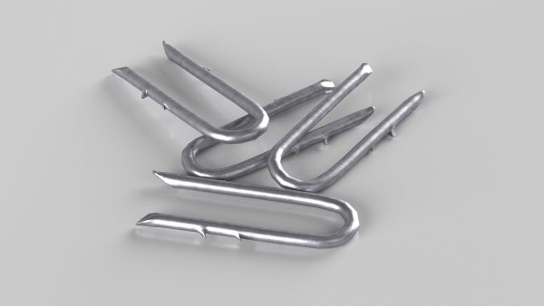 Pile of U-type Flat Head Nails Double Barbed