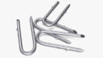 Pile of U-type Flat Head Nails Double Barbed