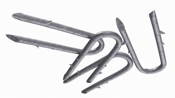 Pile of U-type Flat Head Nails Double Barbed