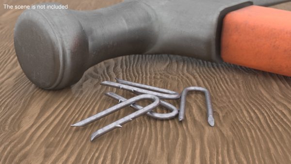 Pile of U-type Flat Head Nails Double Barbed