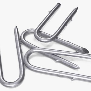 Pile of U-type Flat Head Nails Double Barbed