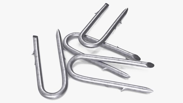 Pile of U-type Flat Head Nails Double Barbed