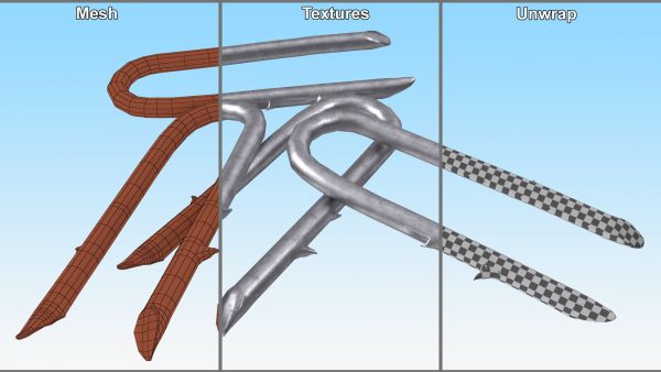 Pile of U-type Flat Head Nails Double Barbed