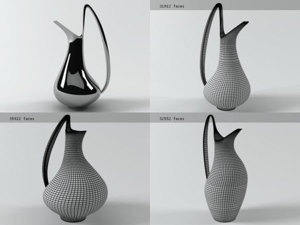 Pitchers four different vases and painting
