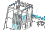 Plastic box stacking conveyor