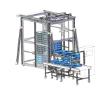 Plastic box stacking conveyor