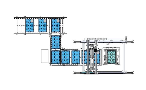 Plastic box stacking conveyor