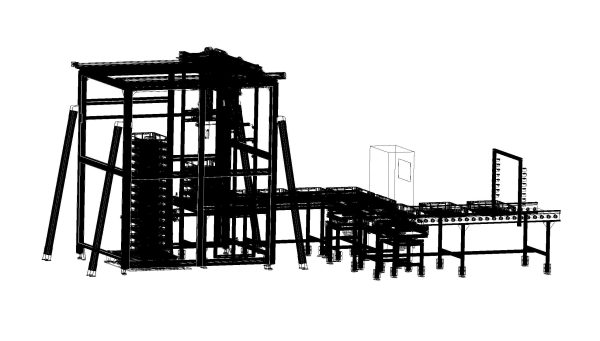 Plastic box stacking conveyor