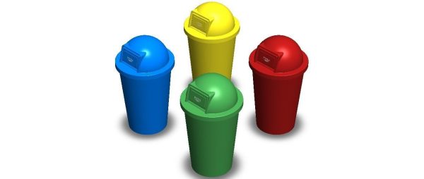 Plastic Trash Bin Set in Many Color