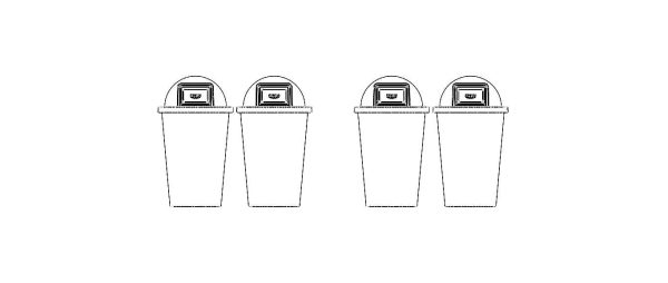 Plastic Trash Bin Set in Many Color