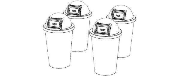 Plastic Trash Bin Set in Many Color