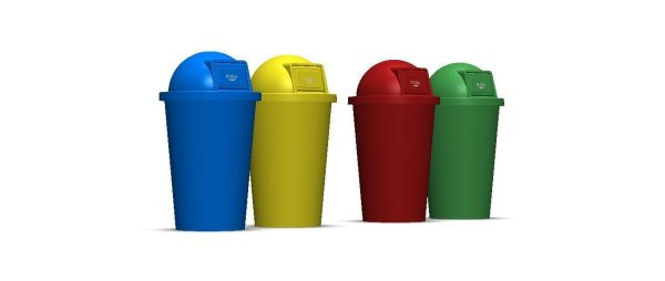 Plastic Trash Bin Set in Many Color