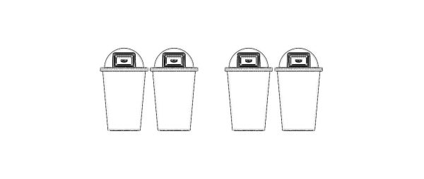 Plastic Trash Bin Set in Many Color