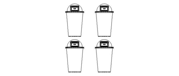Plastic Trash Bin Set in Many Color