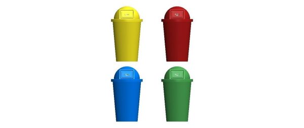 Plastic Trash Bin Set in Many Color