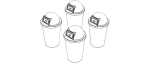 Plastic Trash Bin Set in Many Color