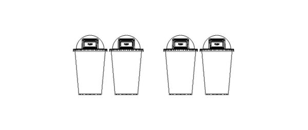 Plastic Trash Bin Set in Many Color