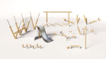 Playground set with bench and lantern