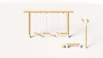 Playground set with bench and lantern
