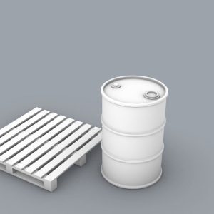 PM Oil Barrel and Wooden Pallet Set
