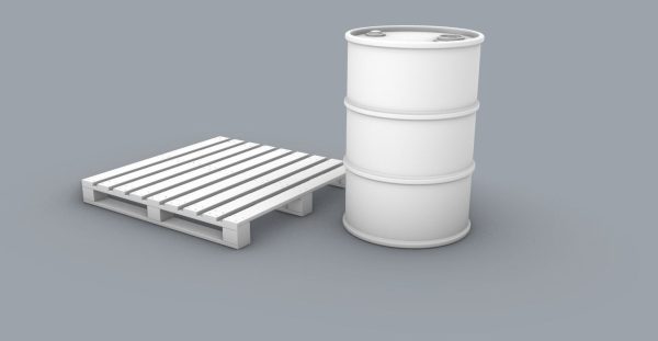 PM Oil Barrel and Wooden Pallet Set